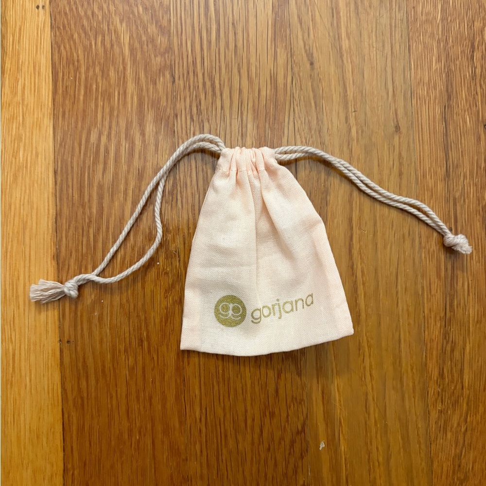 Gorjana Peach Drawstring Pouch with Gold Logo
